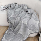 SOGA 2X Charcoal Gray Geometric Swirl Throw Blanket 130x180cm Polyester $ 155