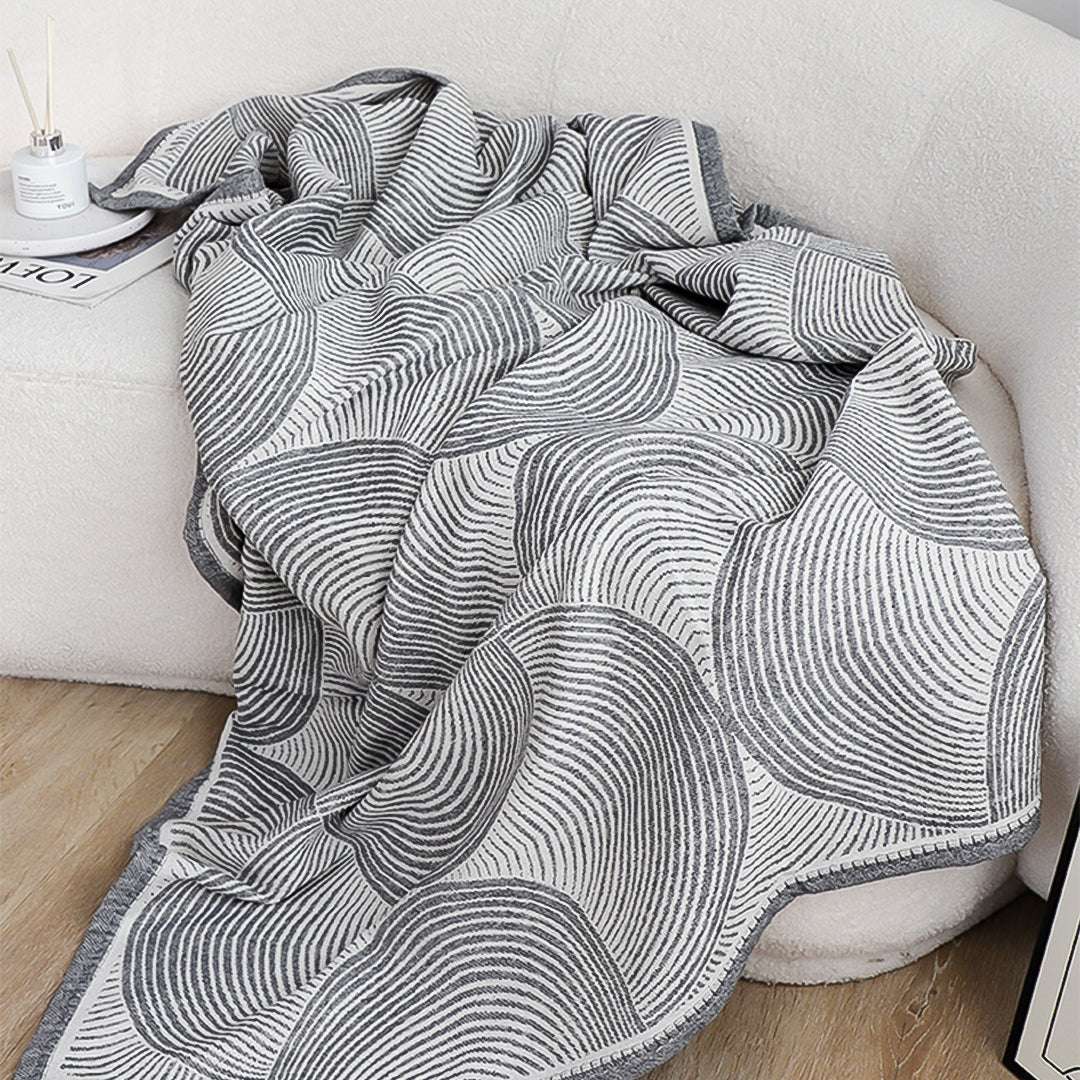 SOGA 2X Charcoal Gray Geometric Swirl Throw Blanket 130x180cm Polyester $ 155