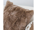 SOGA 50cm Luxurious Taupe Faux Fur Plush Textured Throw Pillow