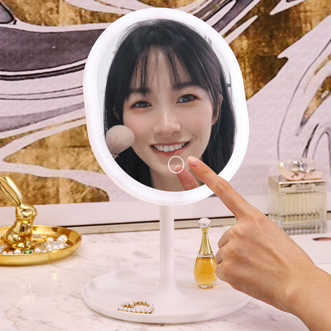 SOGA 2X 20cm White Rechargeable LED Light Makeup Mirror | Tabletop Vanity Home Decor