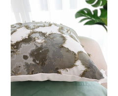 SOGA 45cm Abstract Gray Floral Watercolor Print Contemporary Throw Pillow