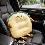 SOGA 2X Smiley Face Toast Bread Cushion Stuffed Car Seat Plush Cartoon Back Support Pillow Home Decor