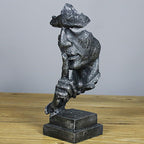 SOGA 31cm Resin Shush Statue – Abstract Silent Face Table Sculpture
