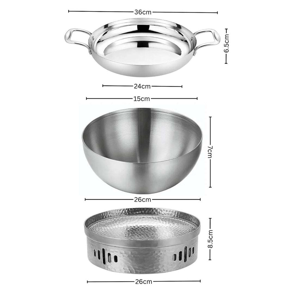 SOGA Kitchenware Bundle – Silver Dry Pots & Elegant Salad Bowl for Essential Kitchen Use $ 168