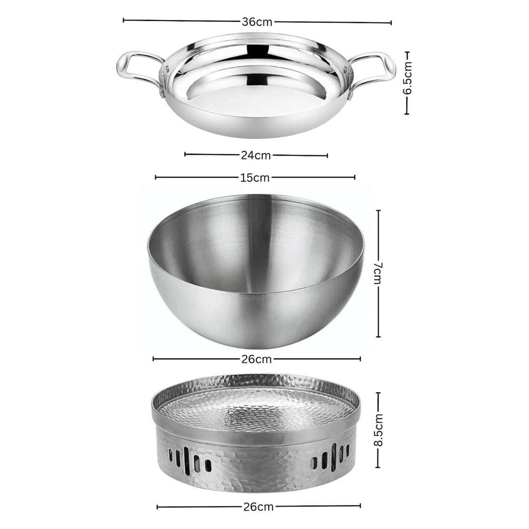 SOGA Kitchenware Bundle – Silver Dry Pots & Elegant Salad Bowl for Essential Kitchen Use $ 168