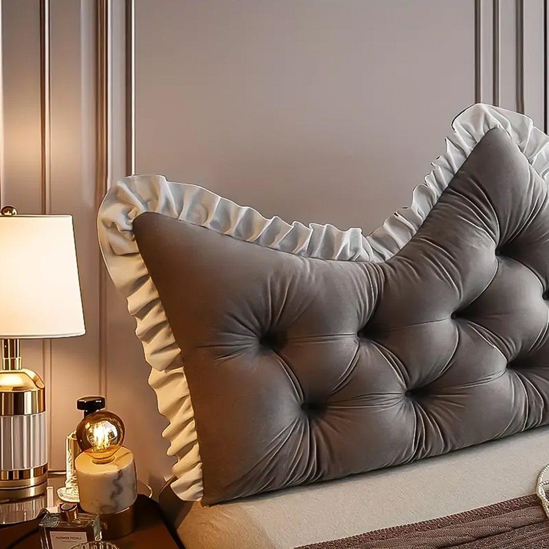 SOGA 120cm Crown Pillow Tufted Grey Headboard Cushion for Bed