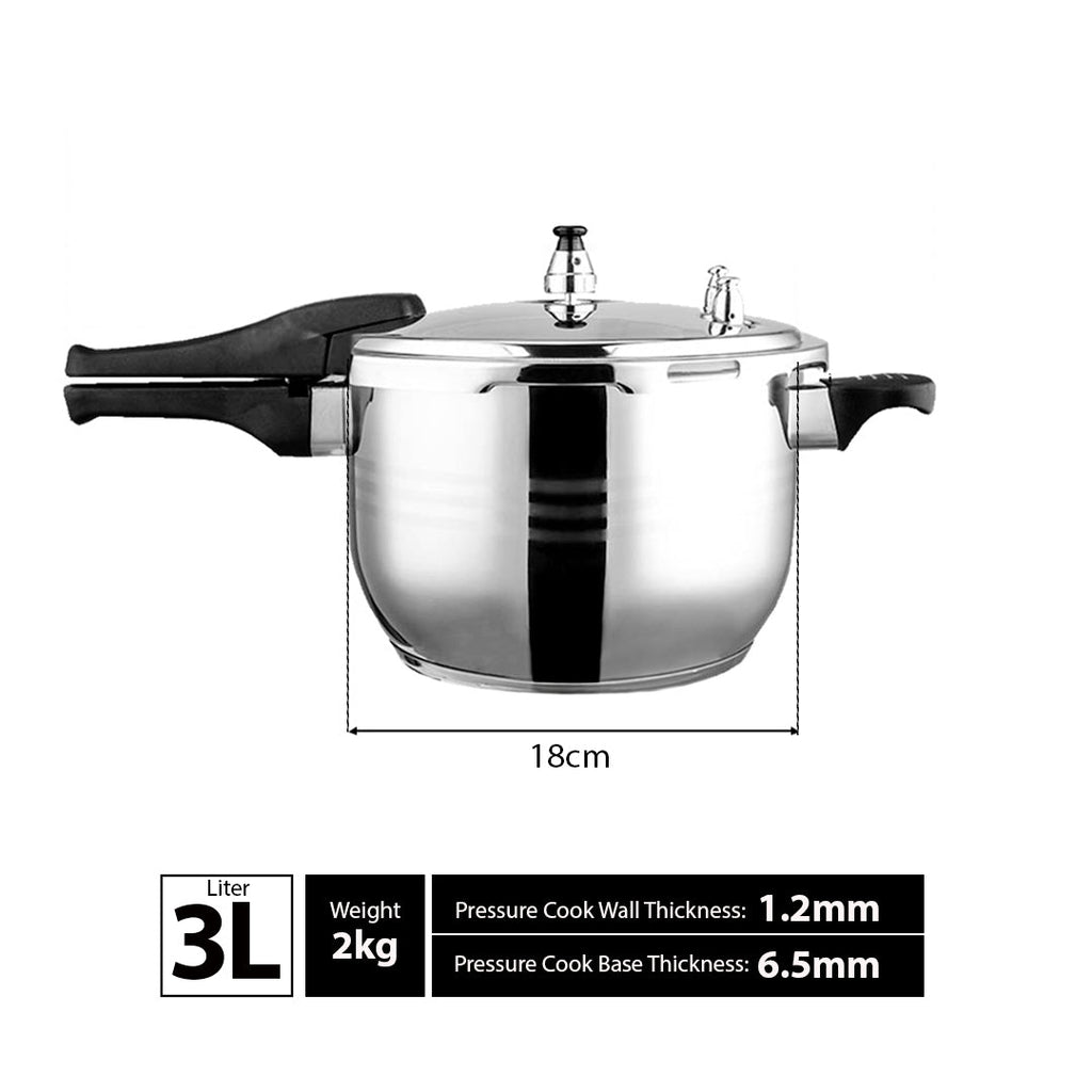 3L Commercial Grade Stainless Steel Pressure Cooker With Seal ( FOR BENSER ONLY)