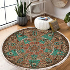 SOGA 2X 90cm Mandala Round Area Thick Anti-slip Doormat Home Decor