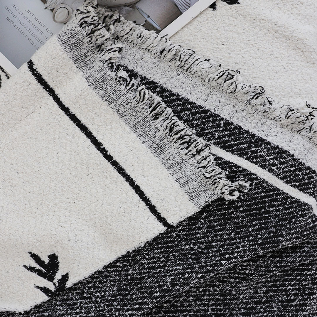 SOGA Two-seater White Sofa Cover Leaf Print 180x260cm Polyester