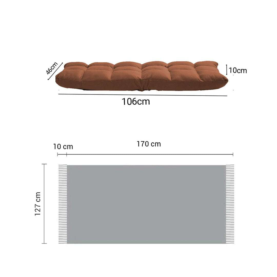 SOGA Home & Living Bundle – Yellow Zigzag Knitted Throw Blanket & Coffee Adjustable Recliner $ 0