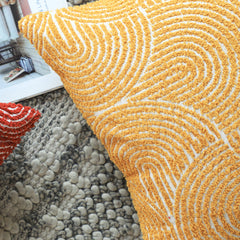 SOGA 50cm Mustard Yellow Throw Pillow Geometric Indoor and Outdoor Corded for Home Decor