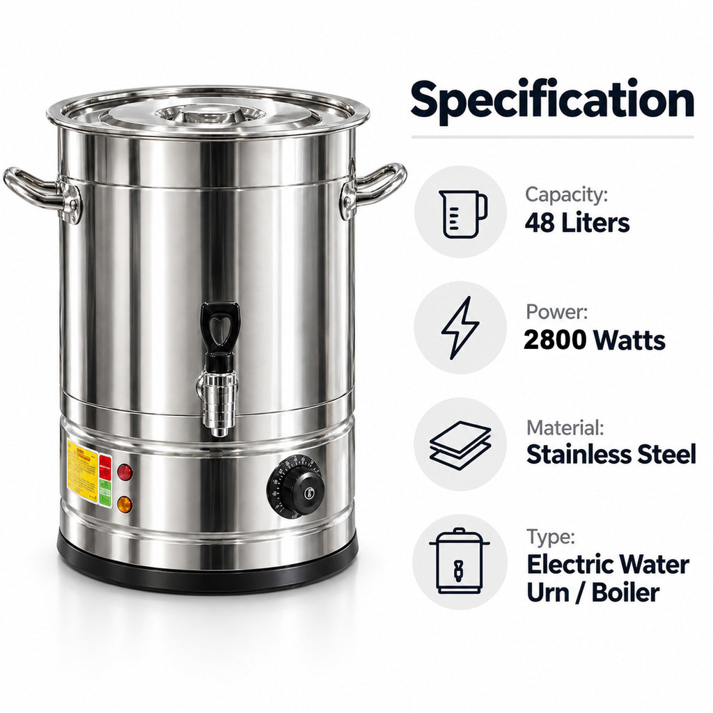 SOGA 48L Stainless Steel URN Commercial Water Boiler 2200W