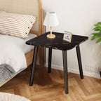 SOGA 2X 40cm Black Ceramic Table Stone Pattern Compact Modern Design with Black Legs