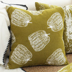 SOGA 2X 50cm Throw Pillow Green Autumn Harvest Pumpkin Print Home Decor