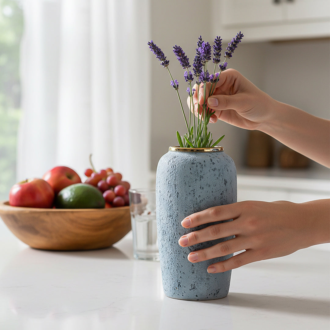 SOGA 35x17cm Grey Large Ceramic Flower Vase Elegant Living Room Home Decor