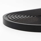 SOGA 32cm Black Ribbed Wooden  - Premium Beech Wood Decorative Tray