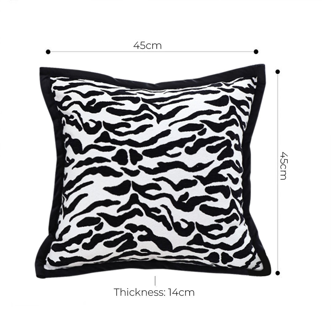 SOGA 45cm Black and White Luxury Cushion Light Mottled Texture Decorative Square Pillow Living Room