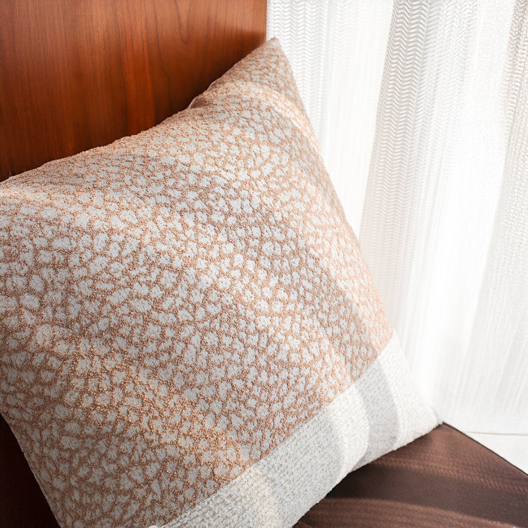 SOGA 50cm Contemporary Beige Two-Tone Block Design Throw Pillow