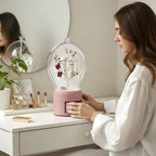 SOGA Pink 360 Degree Rotating 2 Layered Jewelry Storage Box Waterproof Dustproof Accessories Organiser