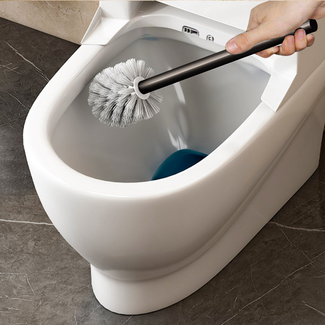 SOGA 2X 27cm Wall-Mounted Toilet Brush – Black with Drain Holes