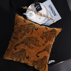 SOGA 2X 45cm Throw Pillow Dark Brown Leopard Square Retro Decorative Cushion for Living Room