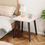 SOGA 40cm White Ceramic Table Stone Pattern Compact Modern Design with Black Legs