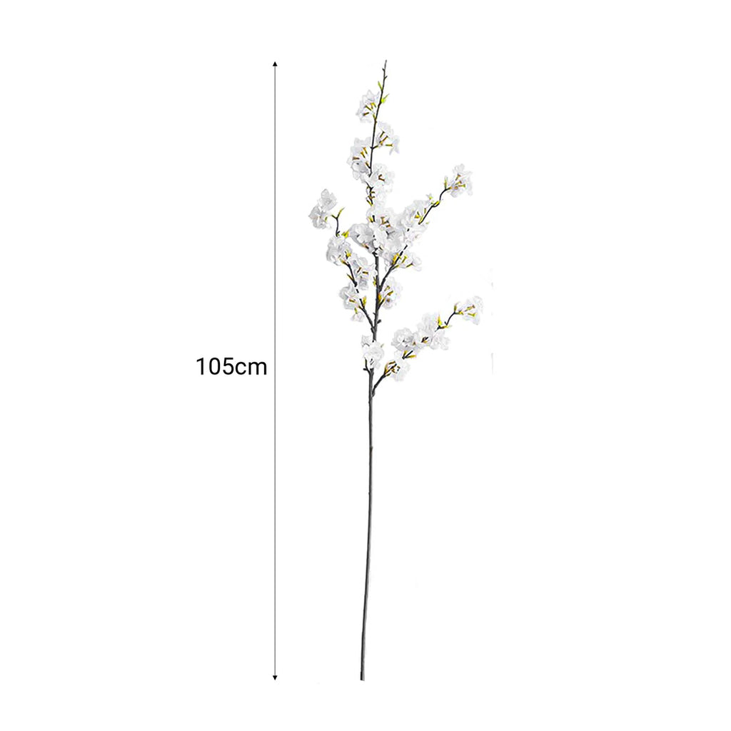 SOGA 51cm Blue Glass Tall Floor Vase and 10pcs White Artificial Fake Flower Set