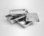 SOGA 2X Gastronorm GN Pan Full Size 1/1 GN Pan 15cm Deep Stainless Steel Tray With Lid