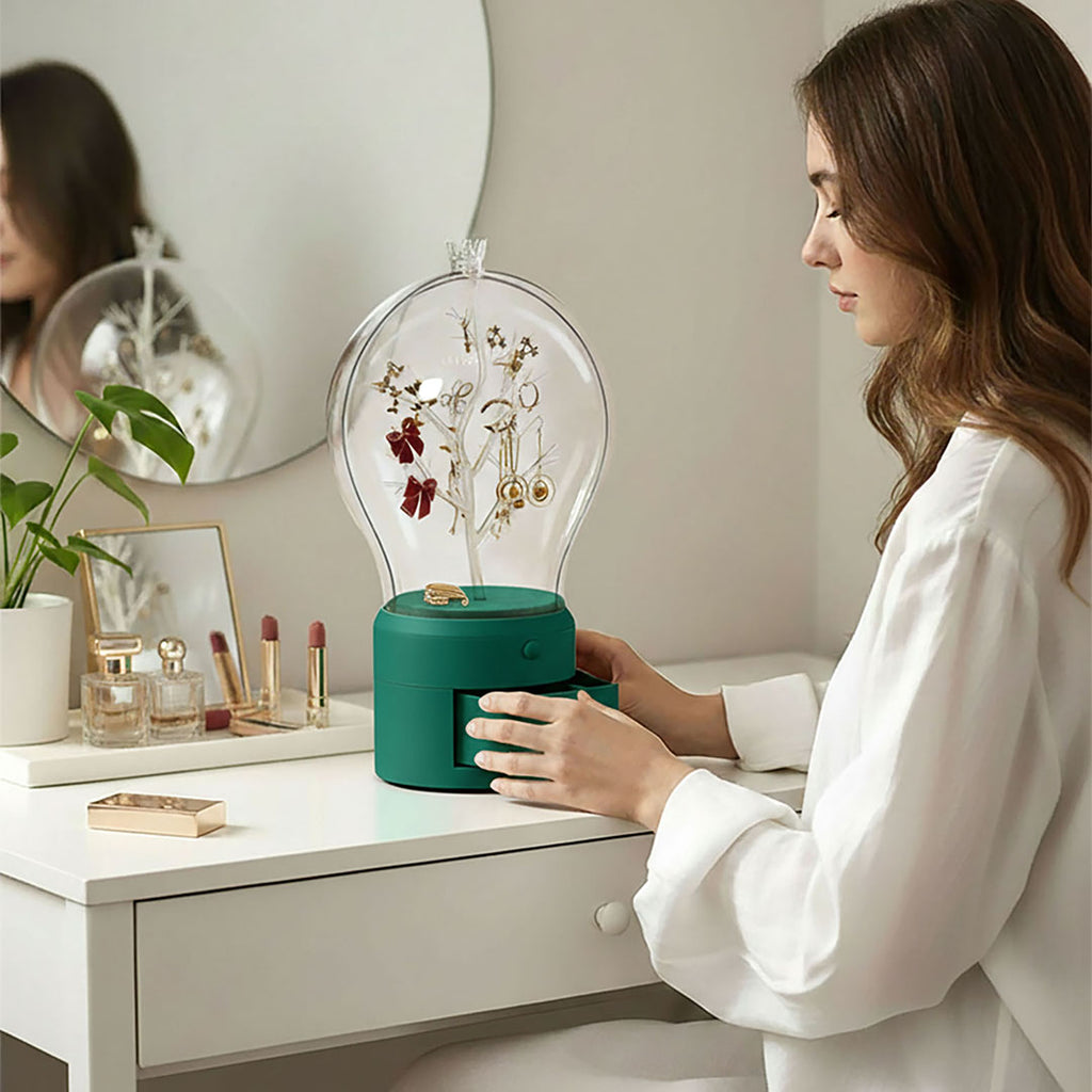 SOGA 2X Green 360 Degree 2 Layered Jewelry Storage Box Waterproof Dustproof Accessories Organiser