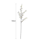 SOGA 51cm Green Glass Tall Floor Vase and 10pcs White Artificial Fake Flower Set