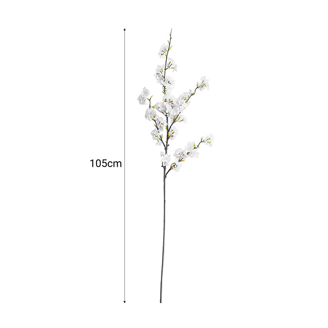 SOGA 51cm Green Glass Tall Floor Vase and 10pcs White Artificial Fake Flower Set