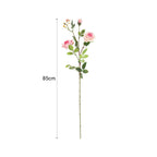 SOGA 67cm Blue Glass Tall Floor Vase and 12pcs Pink Artificial Fake Flower Set