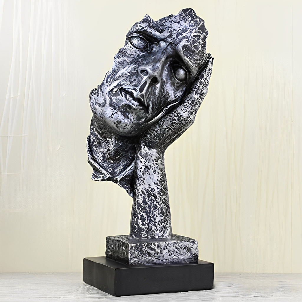 SOGA 29cm Resin Face Sculpture – Abstract Leaning Head Art Decor