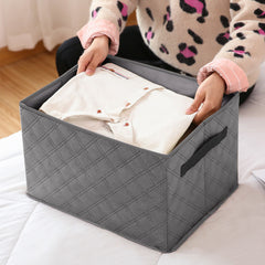 SOGA 2X Medium Grey Non-Woven Diamond Quilt Grid Fabric Storage/Organizer