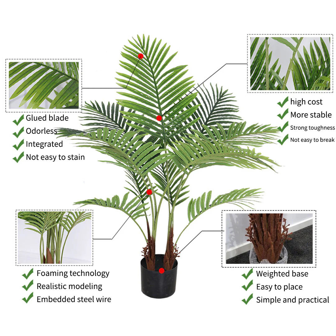 SOGA 2X 180cm Artificial Swallowtail Sunflower Fake Decoration Tree Flower Pot Plant