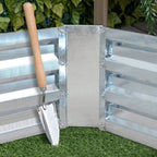 SOGA 60cm Square Galvanised Raised Garden Bed Vegetable Herb Flower Outdoor Planter Box