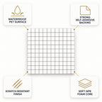 SOGA Peel & Stick Floor and Wall Tiles 60 x 60cm 10 Pack White Grid Tile Look