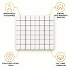 SOGA Peel & Stick Floor and Wall Tiles 30 x 30cm 10 Pack White Grid Tile Look