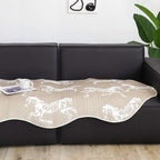 SOGA Two-Seater Beige Horse Print 90x90cm Throw Blanket Sofa Cover $ 111