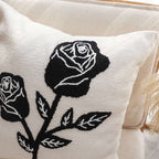 SOGA 2X 45cm White Black Rose Floral Embroidered Throw Pillow $ 129