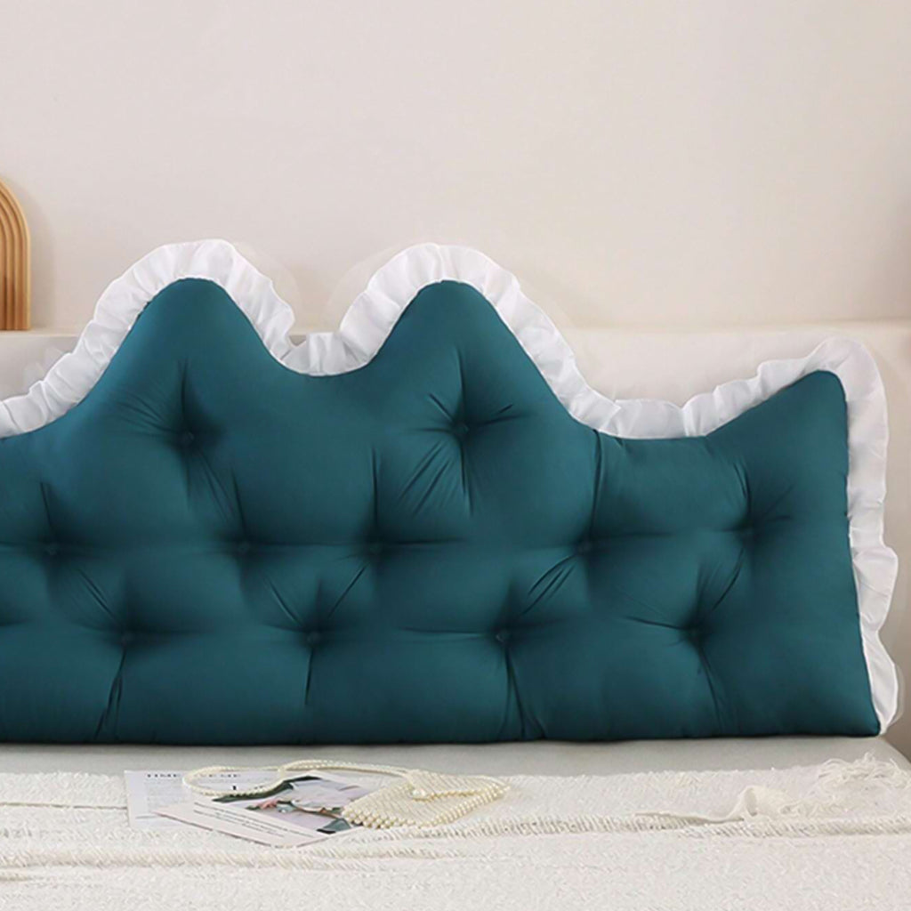 SOGA 90cm Crown Pillow Tufted Teal Headboard Cushion for Bed