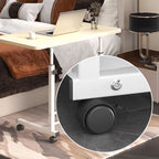 SOGA 2X 40x80cm White Maple Bedside Table Movable Bedroom Desk Student Computer Table