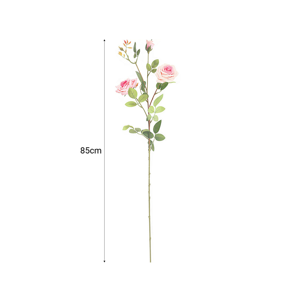 SOGA 85cm Blue Glass Tall Floor Vase and 12pcs Pink Artificial Fake Flower Set