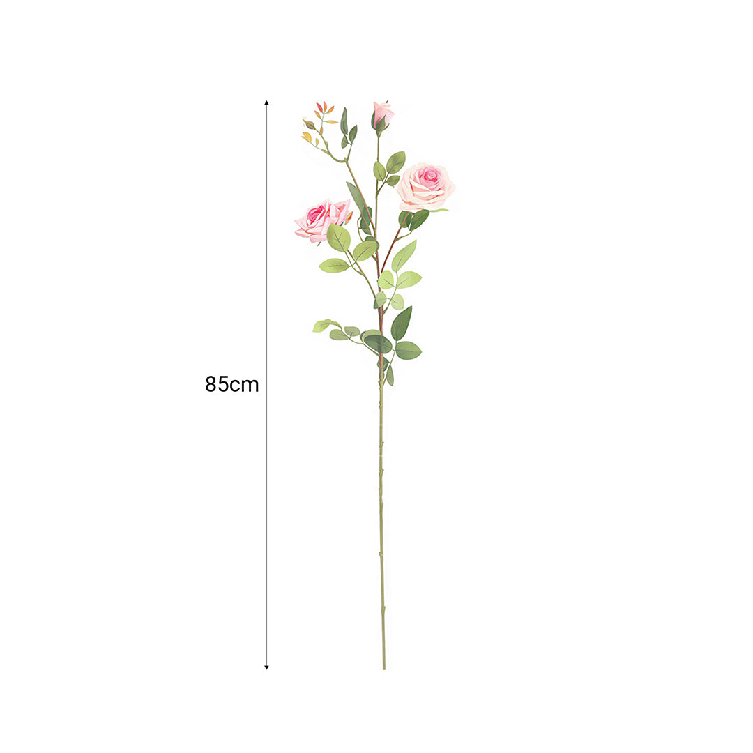 SOGA 85cm Blue Glass Tall Floor Vase and 12pcs Pink Artificial Fake Flower Set