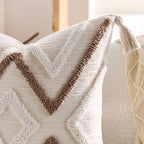 SOGA 2X Boho Tufted Cushion 45cm Tassel White Brown Geometric Decorative Throw Pillow $ 140