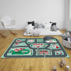SOGA 2X 120cm Kids Rug Street Map Play Mat Educational Baby Theme Park Area Rugs