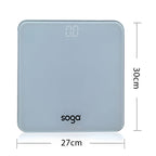SOGA 180kg Digital Fitness Weight Bathroom Gym Body Glass LCD Electronic Scales White
