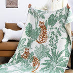 SOGA Tropical Leaf Print Throw Blanket 130x180cm Soft Polyester