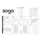 SOGA 9 Tier 2 Column White Shoe Rack Organizer Sneaker Footwear Storage Stackable Stand Cabinet Portable Wardrobe with Cover