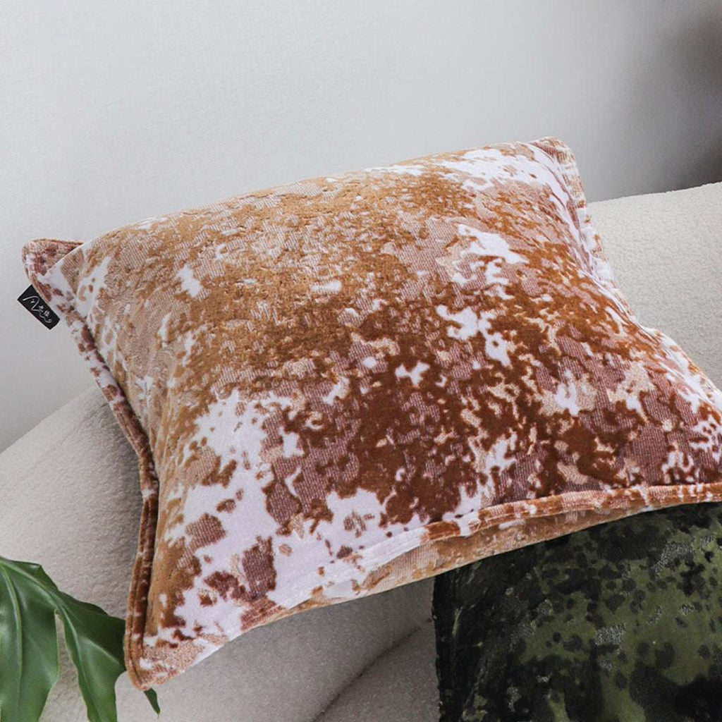 SOGA 2X 50cm Brown White Crushed Velvet Decorative Throw Pillow $ 129